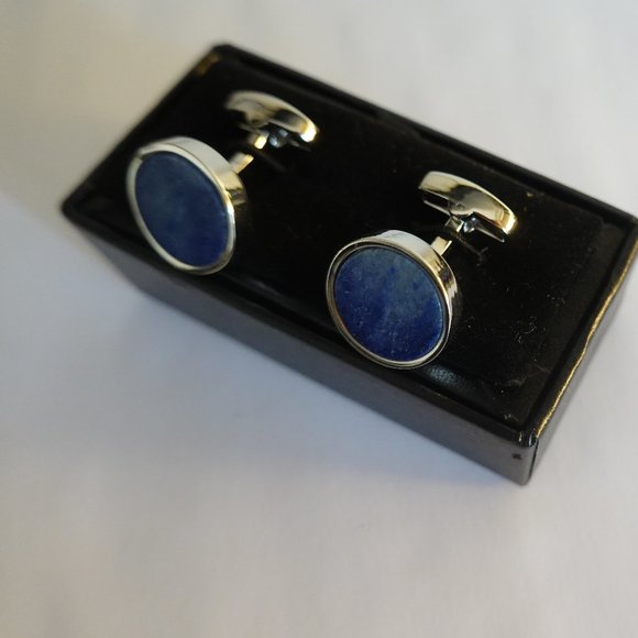 Blue Lapis Gemstone Cufflinks - Picture 1 of 2